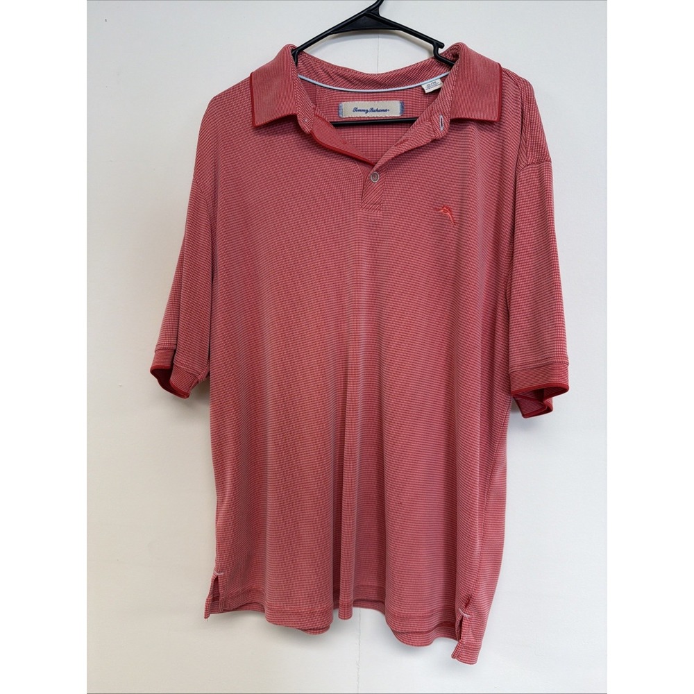 Tommy Bahama Men's Red Geometric Polo Shirt Size XL